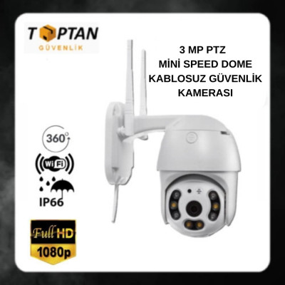 3 MP Dış Ortam Mini Speed Dome Wifi Güvenlik Kamerası İCSEE Arna-1043