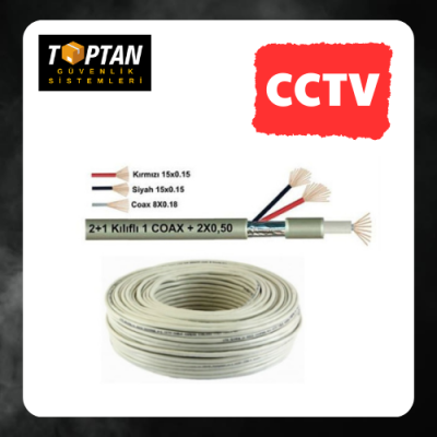 2+1 100 Metre 0.50 CCTV Kamera Kablosu ARNA-5150