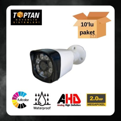 2 MP Ahd 1080P 6 Atom Warm Led Bullet Güvenlik Kamerası ARNA-2016 10 Adet Avantajlı Koli