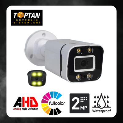 2 Mp 1080p Warm Led Renkli Gece Görüşlü Su Geçirmez Güvenlik Kamerası ARNA-2324