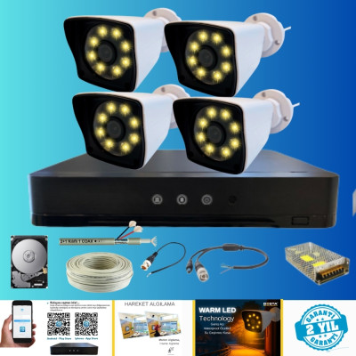ARNA 4 WARM LED KAMERALI 250GB HDD DAHİL GÜVENLİK SETİ - ST25024W