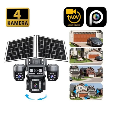 4G ÇİFT SOLAR AOV E-SİM ÖZELLİKLİ 4 KAMERALI KABLOSUZ GÜNEŞ PANELLİ GÜVENLİK KAMERASI BS-204GS