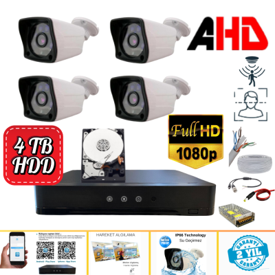 4'LÜ IR LED KAMERA SETİ 4 TB HDD DAHİL FULL SET - 4420Y