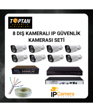 8 DIŞ KAMERALI IP SİSTEM GÜVENLİK SETİ - IP9505