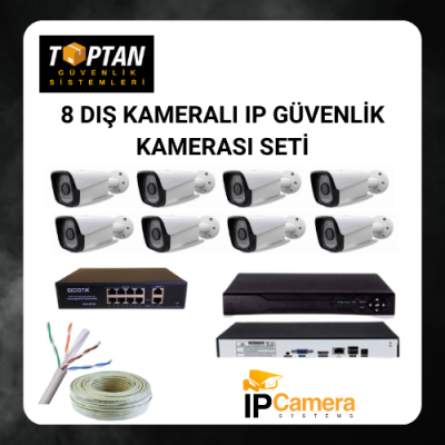 8 DIŞ KAMERALI IP SİSTEM GÜVENLİK SETİ - IP9505