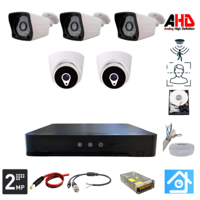 ARNA 3 DIŞ 2 İÇ KAMERALI 2 MP 1080P 320 GB HDD DAHİL AHD GÜVENLİK SETİ - ST-232320