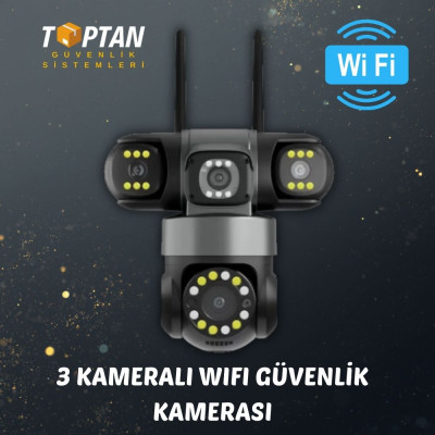 ARNA 3 KAMERALI 3X3 MP WIFI ÖZELLİKLİ KABLOSUZ MOTORİZE GÜVENLİK KAMERASI - 4518