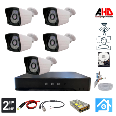 ARNA 5 KAMERALI 2 MP 1080 P 3.6 MM GENİŞ AÇILI 320 GB HARD DİSK DAHİL AHD GÜVENLİK KAMERA SETİ - ST25320