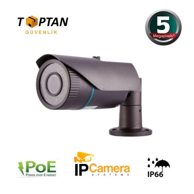 ARNA 5 MP FÜME GRİ 5 MP IP POE BULLET 42 IR LED GÜVENLİK KAMERASI - ARN4815