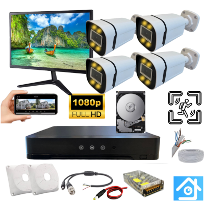 ARNA 5MP 4 WARM LED DIŞ MEKAN KAMERA SETİ 500 GB HDD VE MONİTÖR DAHİL -ST42250HM