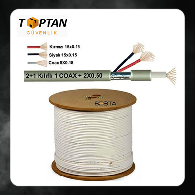2+1 500 Metre 0.50 CCTV Kamera Kablosu ARNA-5550