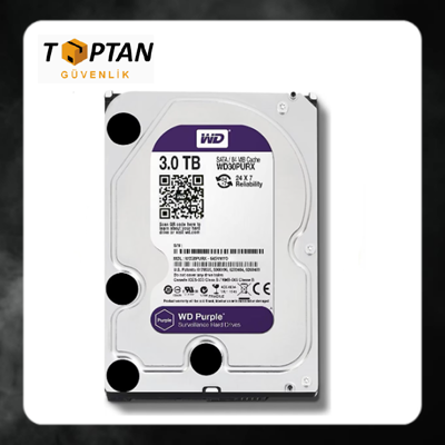 Wd 3 Tb 3.5" intellipower Purple Av-Gp 64Mb Sata Wd30Purx/z Güvenlik Harddiski