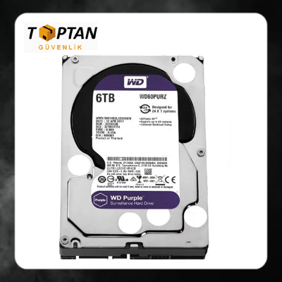 WD Purple WD60PURZ/WD62PURZ 6 Tb Sata 6gb/s 7/24 Güvenlik Harddisk