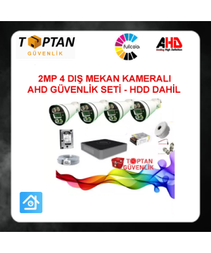 2 MP WARM LED 4 DIŞ MEKAN KAMERALI 500 GB HDD DAHİL GÜVENLİK SETİ ARNA-7425