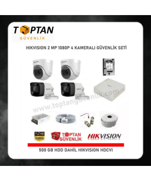 Hikvision 2 MP 4 Kameralı Herşey Dahil Güvenlik Seti