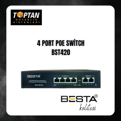 BESTA 4 PORT POE SWİTCH BST420 Megabit 10/100