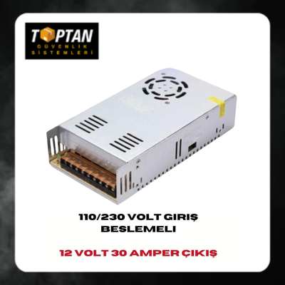 COMBO 12 V 30 AMPER METAL KASA TRAFO / 110V. - 230V. GİRİŞ / TEMİZ VOLTAJ ÇIKIŞI