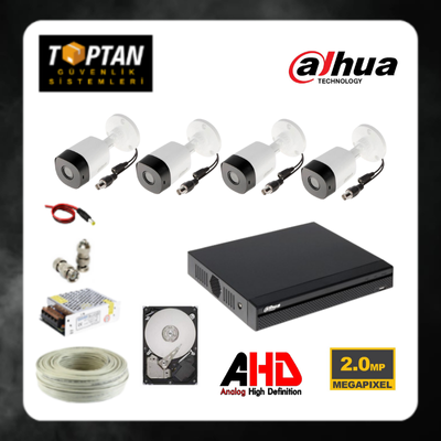 DAHUA HARDDİSK DAHİL 4 KAMERALI GÜVENLİK KAMERASI SETİ - DH0450