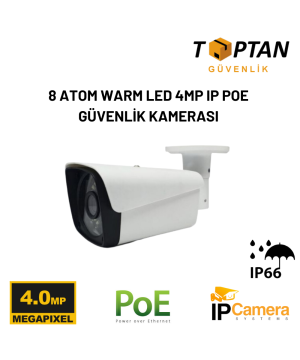 8 ATOM WARM LED 4MP IP POE GÜVENLİK KAMERASI - 21408