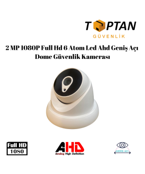 2 MP 1080P Full Hd 6 Atom Led Ahd Geniş Açı Dome Güvenlik Kamerası ARNA-2206
