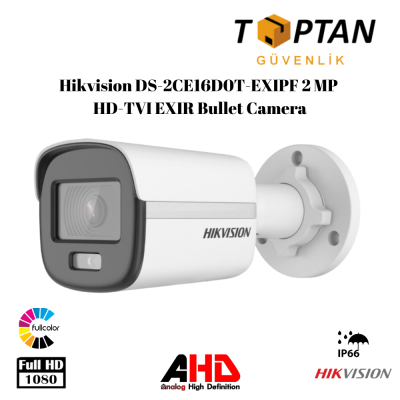 HIKVISION 2 MP DS-2CE10DF0T-PF COLORVU BULLET GÜVENLİK KAMERASI