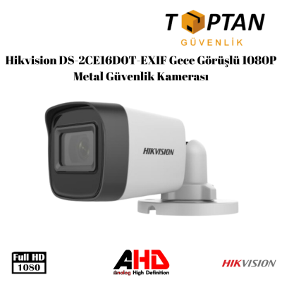 Hikvision DS-2CE16D0T-EXIF Gece Görüşlü 1080P Metal Güvenlik Kamerası