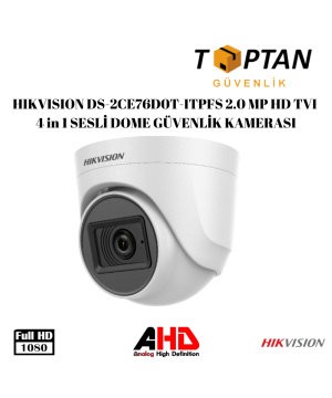 HIKVISION DS-2CE76D0T-ITPFS 2.0 MP  HD TVI 4 in 1 SESLİ DOME GÜVENLİK KAMERASI