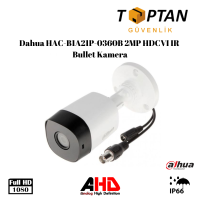 Dahua HAC-B1A21P-0360B 2MP HDCVI IR Bullet Kamera
