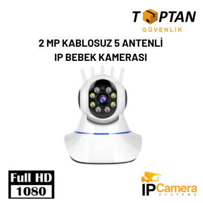 2 MP KABLOSUZ 5 ANTENLİ IP BEBEK KAMERASI 1080P ARNA-1235