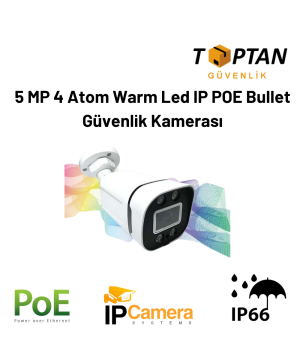 Besta 5 MP 4 Atom Warm Led IP POE Bullet Güvenlik Kamerası KD-1240