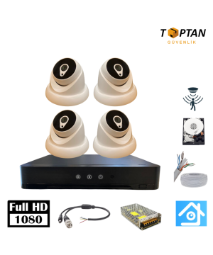 5MP Lens 2MP 1080p Dome 4 Kameralı 250GB Harddisk Dahil Güvenlik Kamerası Seti - ST-24250D