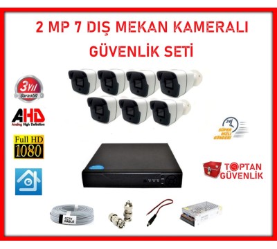 2MP 1080P 7 Dış Mekan Kameralı Ahd Güvenlik Seti ARNA-7147