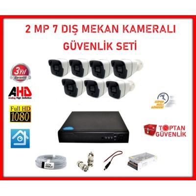 2MP 1080P 7 Dış Mekan Kameralı Ahd Güvenlik Seti ARNA-7147