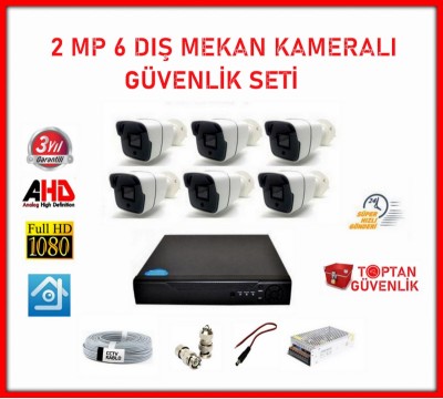 2MP 1080P 6 Dış Mekan Kameralı Ahd Güvenlik Seti ARNA-7146