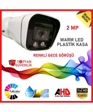 2 Mp 1080p 2 Array Led Renkli Gece Görüşlü Warm Led  Plastik Bullet Kamera ARNA-2102