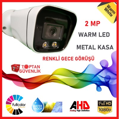 Full Hd 2 Mp 1080p 2 Array Led Renkli Gece Görüşlü Warm Led Metal Bullet Kamera ARNA-2202