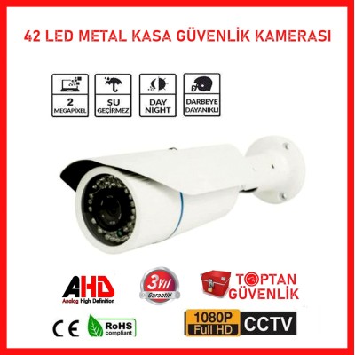 2 MP 1080p AHD 42 Led Gece Görüşlü Metal Kasa Güvenlik Kamerası ARNA-2342