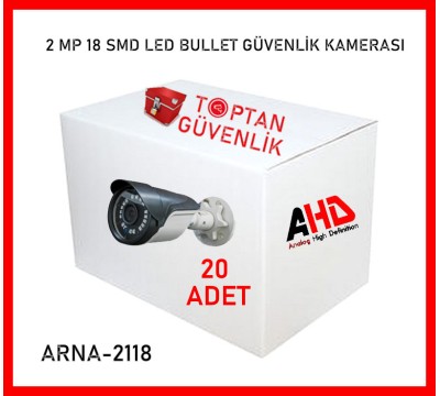 2 MP 1080P 18 SMD LED GECE GÖRÜŞLÜ AHD KAMERA ARNA-2118 20 ADET