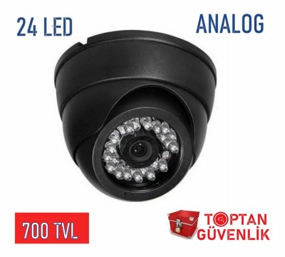 700 TV Line 24 LED Gece Görüşlü Siyah Analog Dome Kamera ARNA-3270