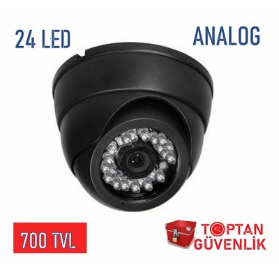 700 TV Line 24 LED Gece Görüşlü Siyah Analog Dome Kamera ARNA-3270