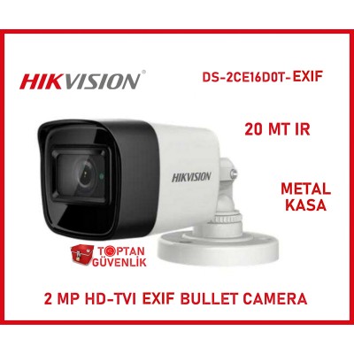 Hikvision DS-2CE16D0T-EXIF Gece Görüşlü 1080P Güvenlik Kamerası Metal
