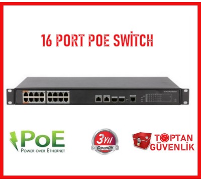 16 port PoE Switch Gigabit 10/100/1000 ARNA-6016