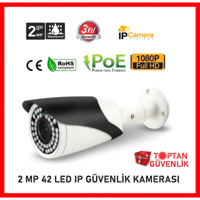 1080P 2MP HD POE IP BULLET KAMERA 42 IR LED METAL KASA ARNA-1142