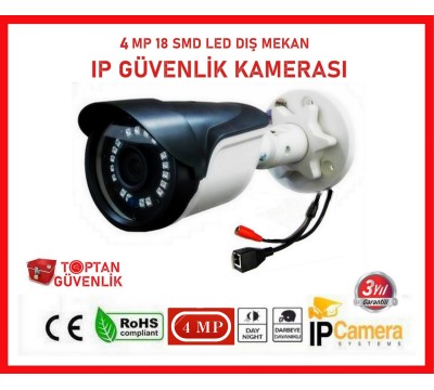 4 MP IP POE Bullet Güvenlik Kamerası 18 SMD Led ARNA-1218