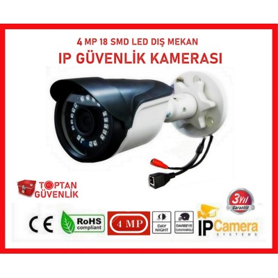 4 MP IP POE Bullet Güvenlik Kamerası 18 SMD Led ARNA-1218