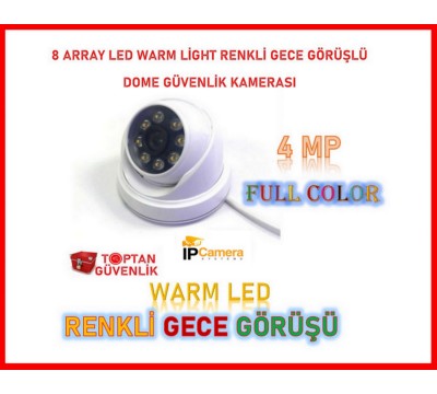 4 MP WARM LED IP POE  DOME GÜVENLİK KAMERASI FULL COLOR ARNA-1448