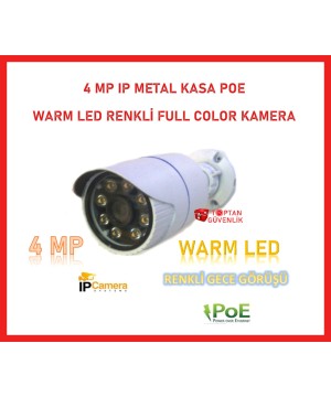 4 MP WARM LED IP POE METAL KASA BULLET GÜVENLİK KAMERASI FULL COLOR ARNA-1440