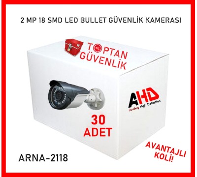 2 MP 1080P 18 SMD LED GECE GÖRÜŞLÜ AHD KAMERA ARNA-2118 30 ADET