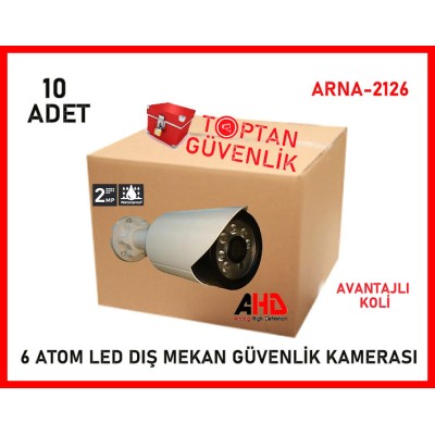 2 MP 1080P 6 Atom Led Gece Görüşlü Ahd Güvenlik Kamerası ARNA-2126 10 Adet
