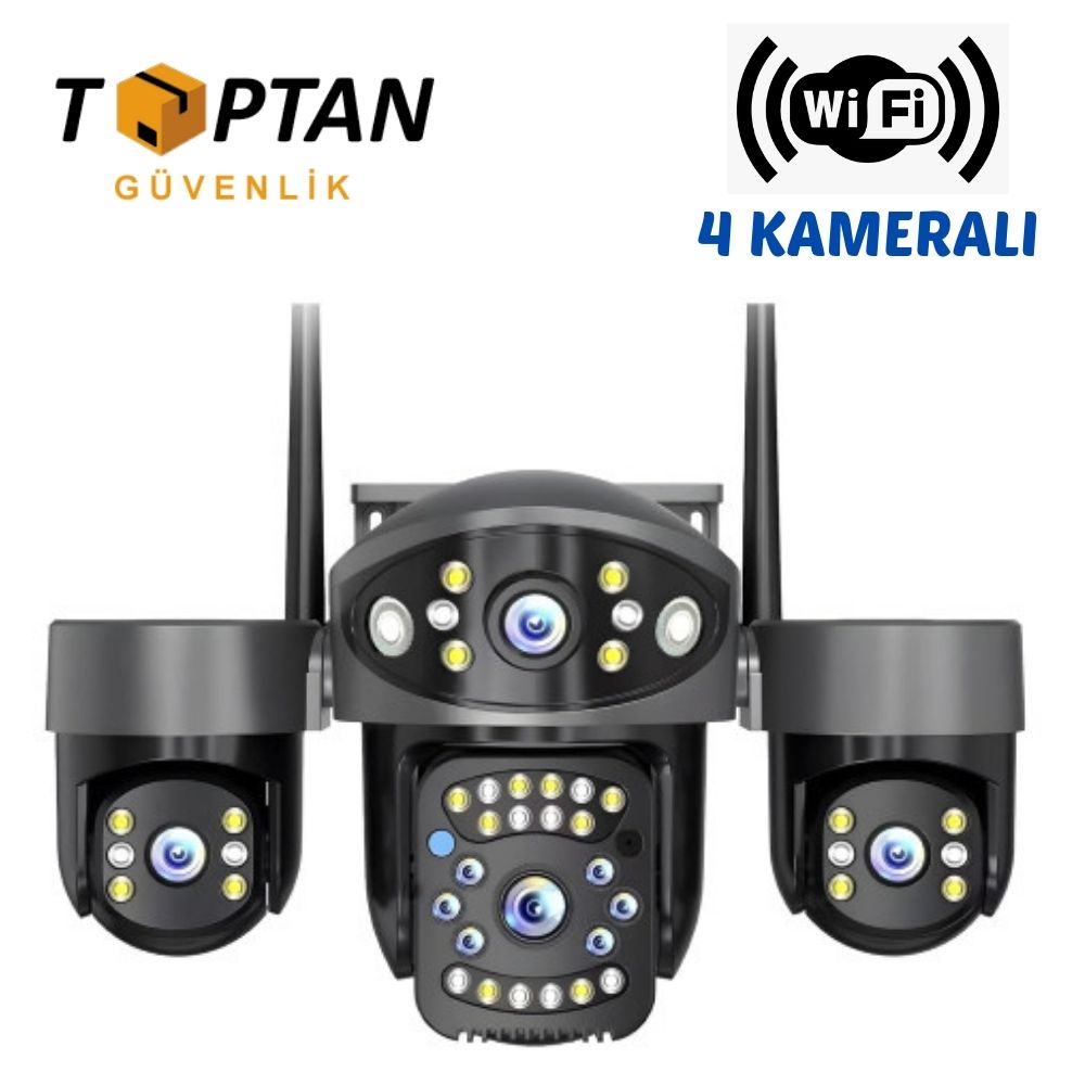 4 KAMERALI 4x3 MP WIFI ÖZELLİKLİ MOTORİZE GÜVENLİK KAMERASI - 4519 görünüm